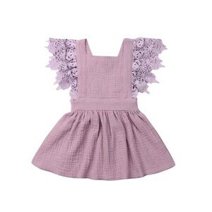 Purple Lace Sleeve Dress